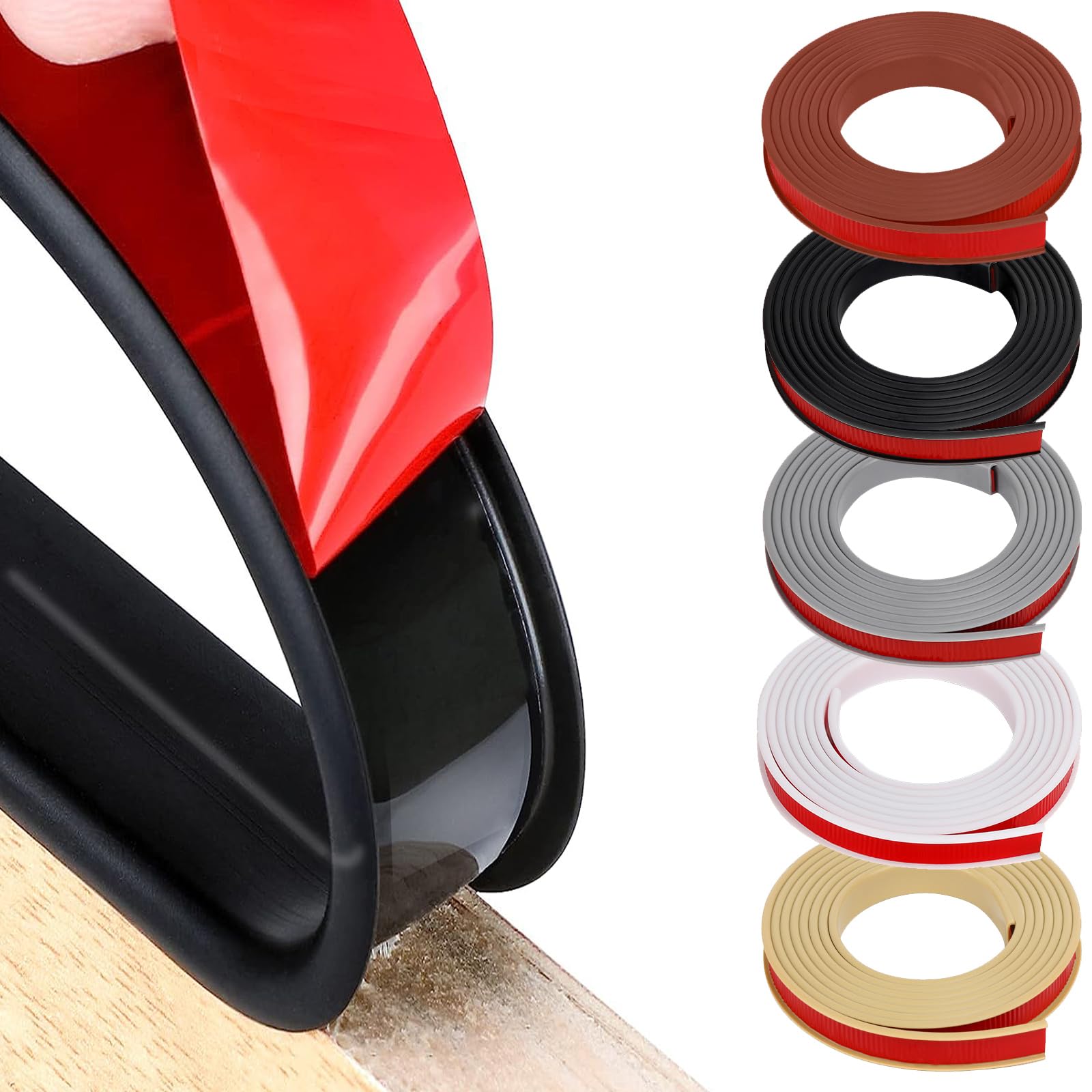 HeiPen U-Form Selbstklebend Möbelkantenband, 22mm x 3m Flexible TPE Faltbarer Kantenschutz Gummi für Schrankkanten, Abschlussleiste, Deckenkanten, Arbeitsplatten (Schwarz, 22mm x 3m)