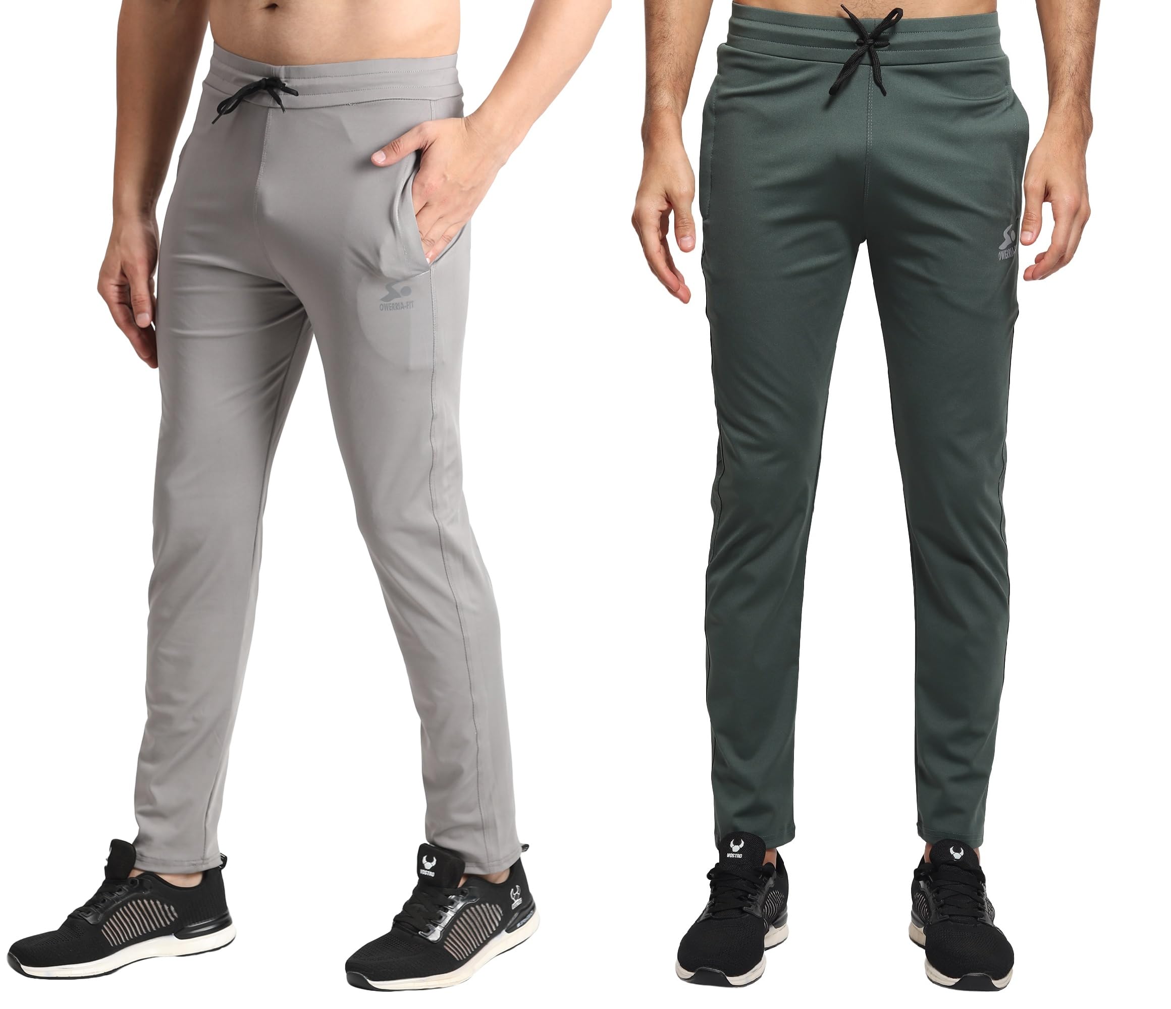 Lycra Track Pants Regular Fit Two Side Pocket One Side Zip Combo Pack 2-image-12