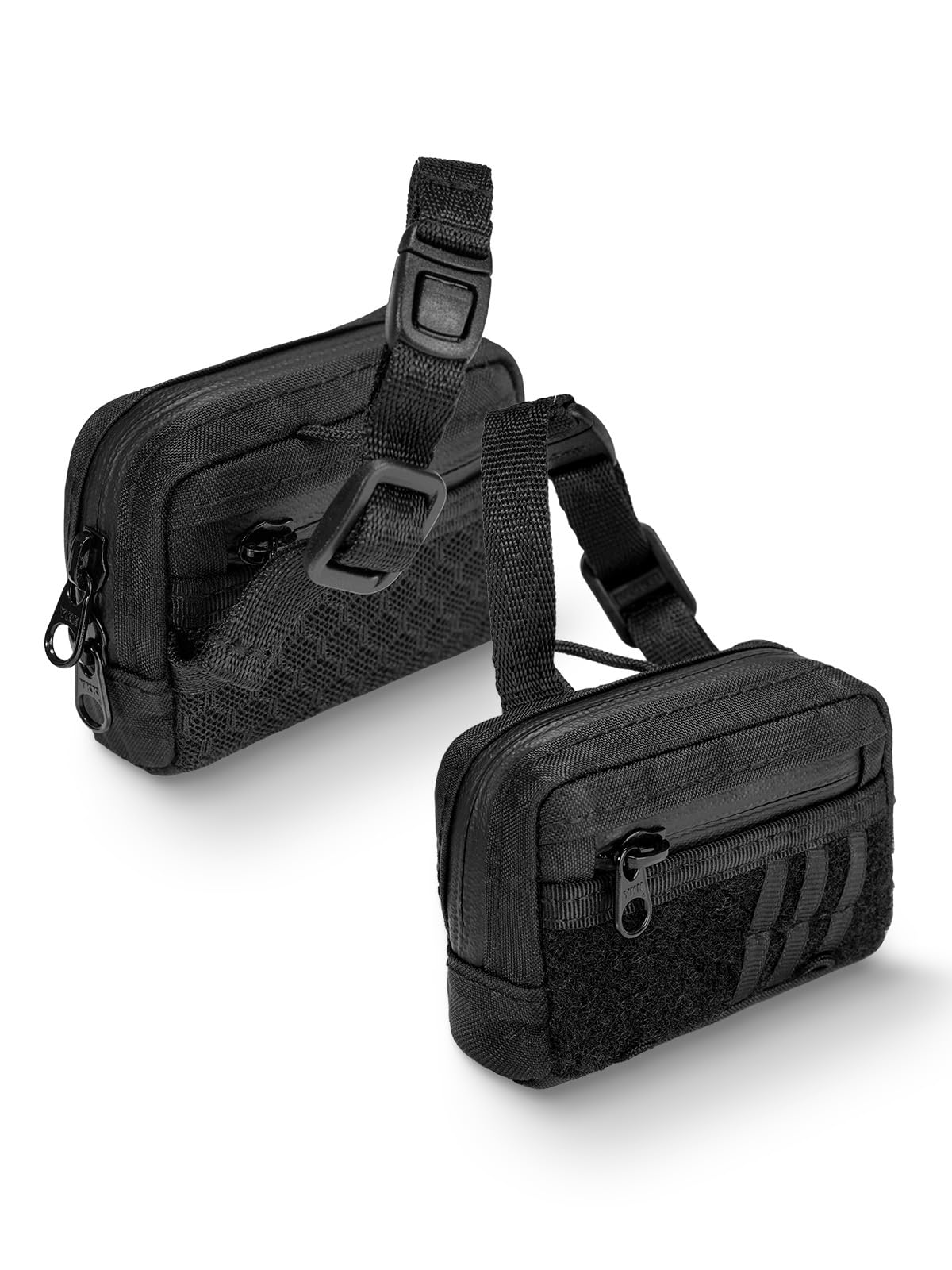 TACTICAL_GEEK Storage A18 EDC Utility Pouch - Bolsa compacta para auriculares inalámbricos con cierre rápido, mini monedero, para uso diario, viajes al aire libre, Negro , mini, Monedero
