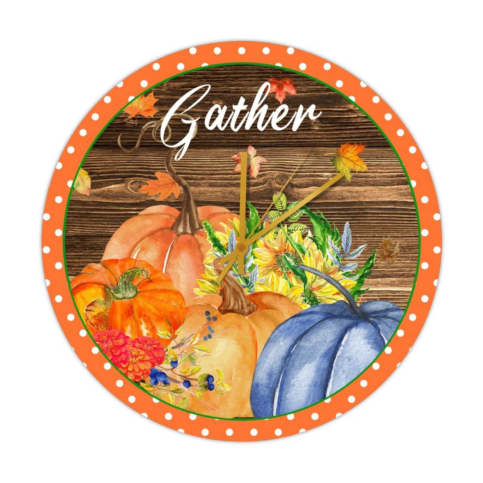 Horloge murale en bois citrouilles pour décorer votre salon à Thanksgiving