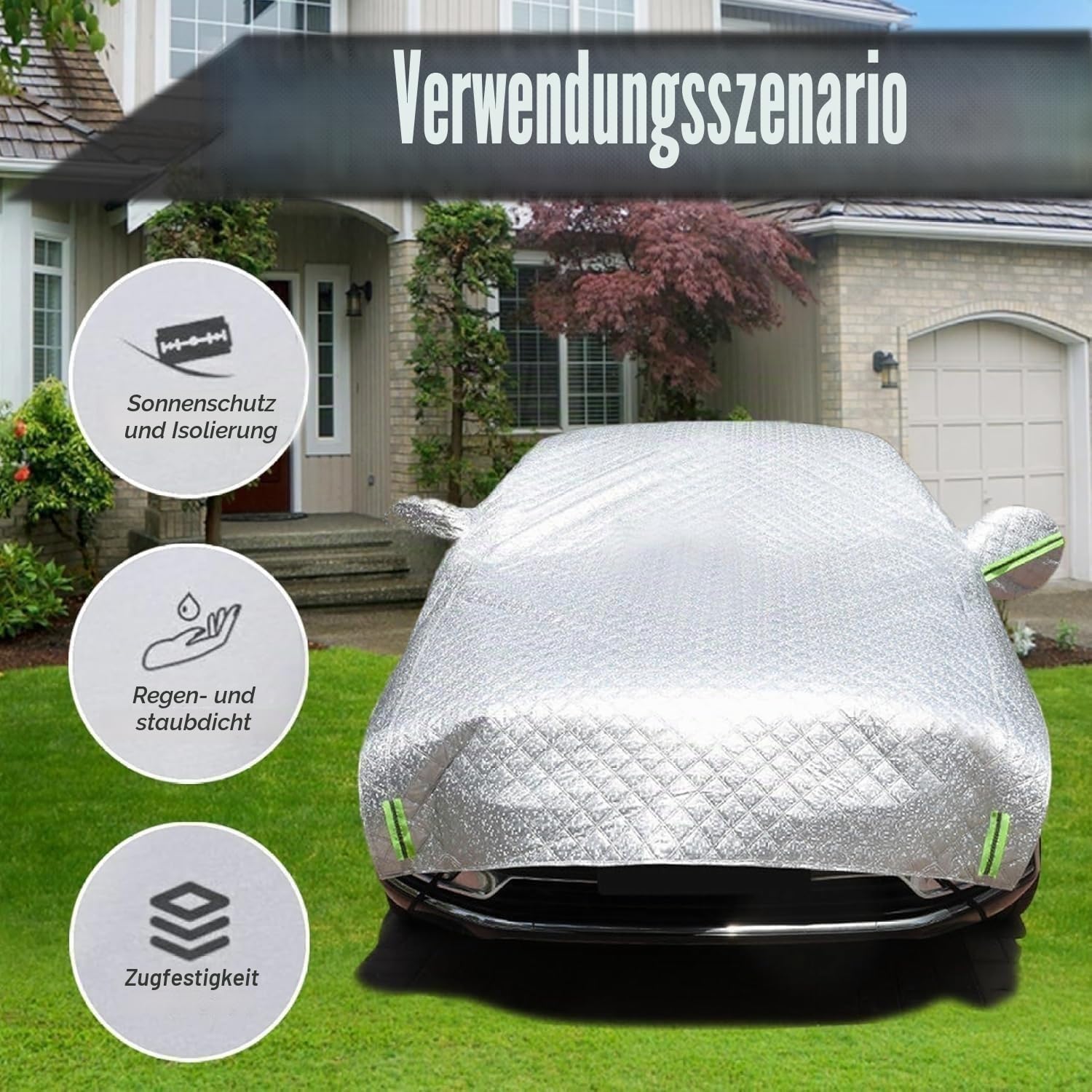 Autogarage Abdeckung Hagelschutz Für Skoda Kodiaq (2017-2025),Auto Abdeckplane Winter,Halbgarage Abdeckung Wasserdicht und Sonnenschutz und Schneefest srt51p