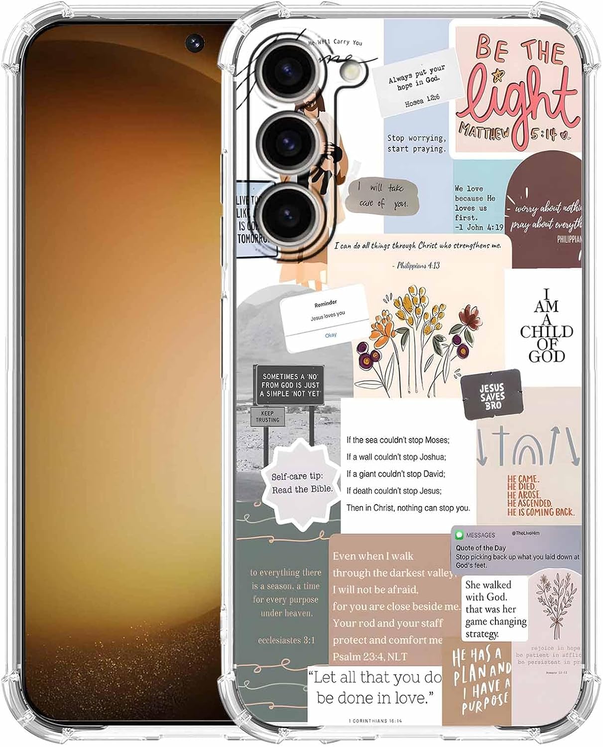 Case for Samsung Galaxy S25 Ultra with Christian Design,Christ Jesus Quotes Verse Collage Pattern,Trendy Soft TPU Phone Cover Bumper(S25U,Bible)