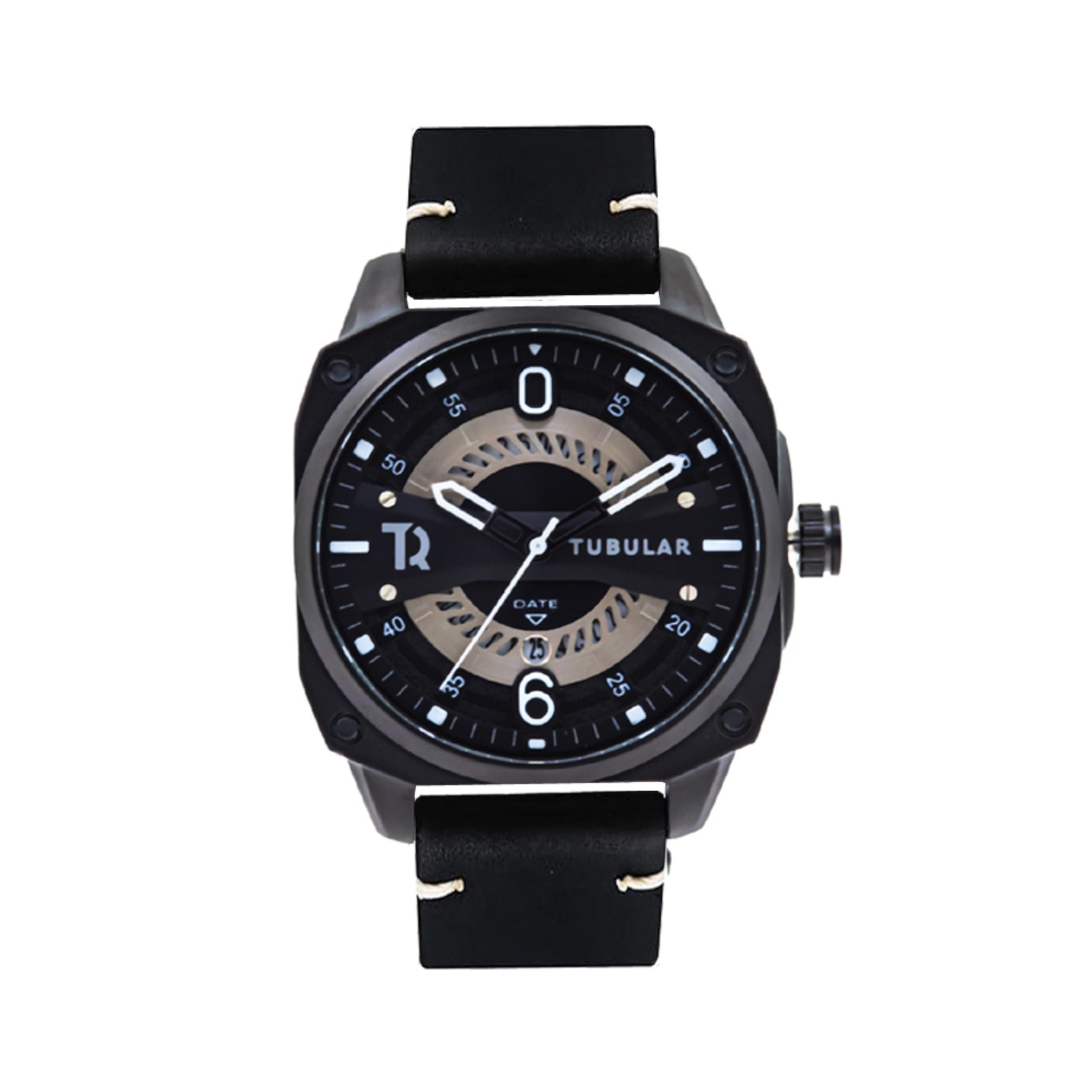 TUBULAR Mens and Womens Square Analog Wrist Watch with Date (Brown) (B085415K83) Amazon Price History, Amazon Price Tracker