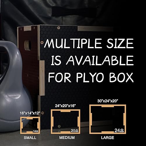 Miniatura 4 de Caja pliométrica de madera antideslizante 3 en 1 ejercicio de salto de caja pliométrica, varios tamaños