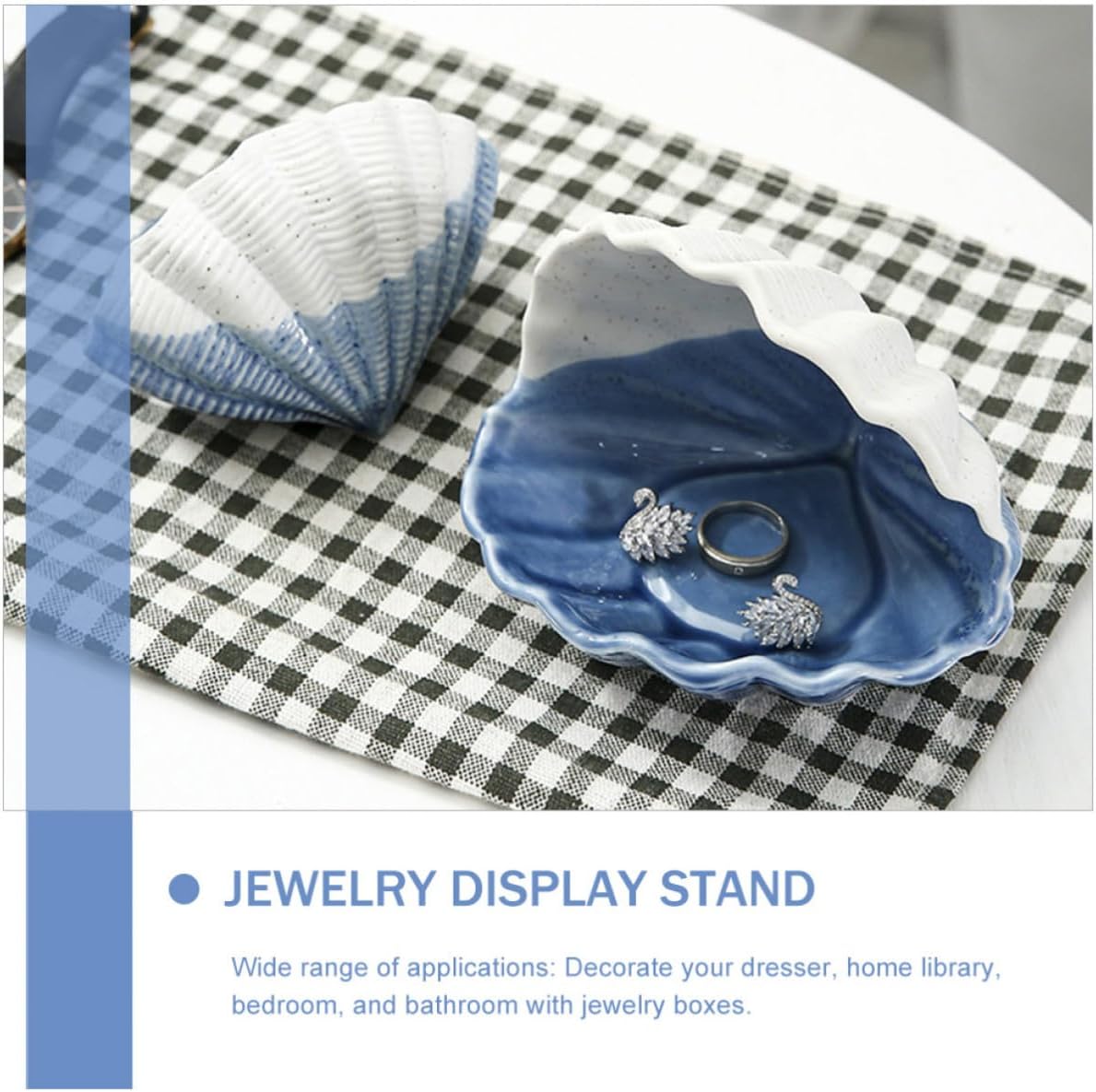 Ceramic Seashell Ring Tray Jewelry Organizer for Home Bedroom image 3