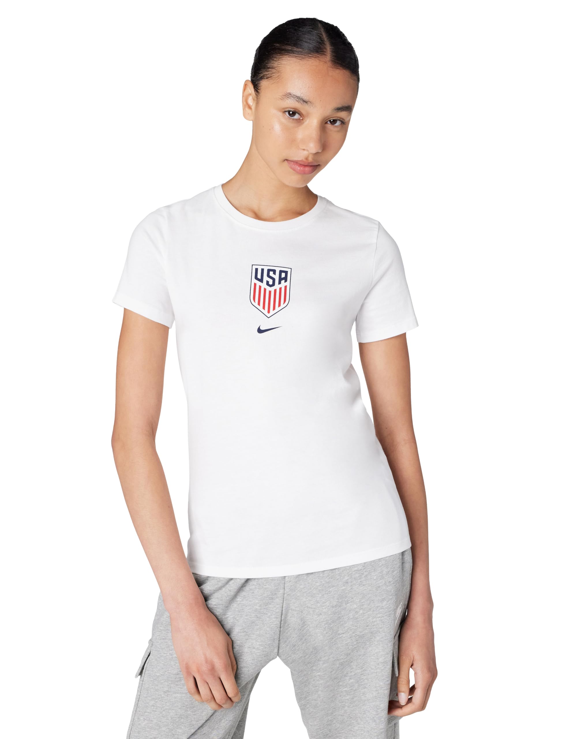 Nike Women's USA Crest Tee, White, Large