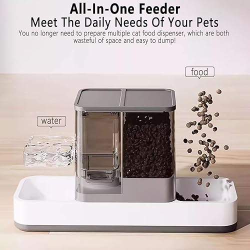 Miniatura 3 de kathson Gravity - Dispensador automático de alimentos y agua para gatos, bebedero automático para perros, 2 en 1, juego de cuencos de agua y