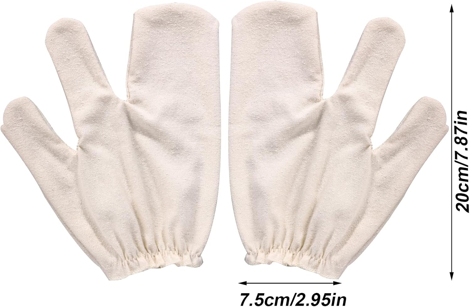 Raw Silk Massage Gloves, Ayurvedic Massage Mitt with Elastic Wrist Bands for Body Exfoliating and Dry Brushing for Women & Men Reusable Skin-Friendly (Beige) image 2