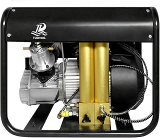 TUDIVING-4500Psi Scuba Air Compressor | PCP High Pressure Compressor | Built-in Two Stage Water-Oil Filter | Automatic Shutdown | for Scuba Diving/Firefighting/Paintball 110V (TXEDM042)