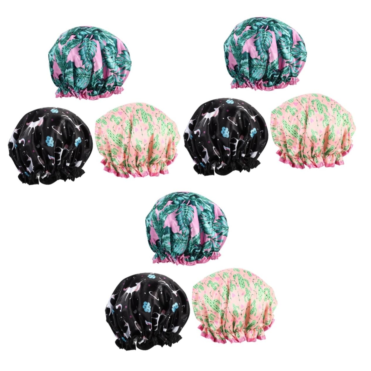 Alipis 9piezas Gorro De Reutilizable Protección Elástica Para Cabello Doble Diseño Para Baño y Maquillaje