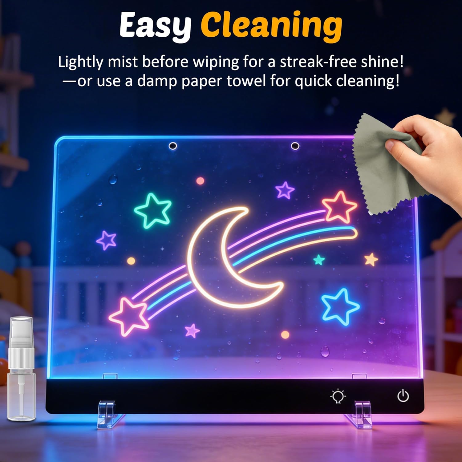 16'' Rechargeable LED Drawing Board for Kids, Cordless Light Up Tracing & Coloring Pad, Glow Note Doodle Drawing Tablet, Valentine’s Day Birthday Gifts for Boys Girls - Image 6