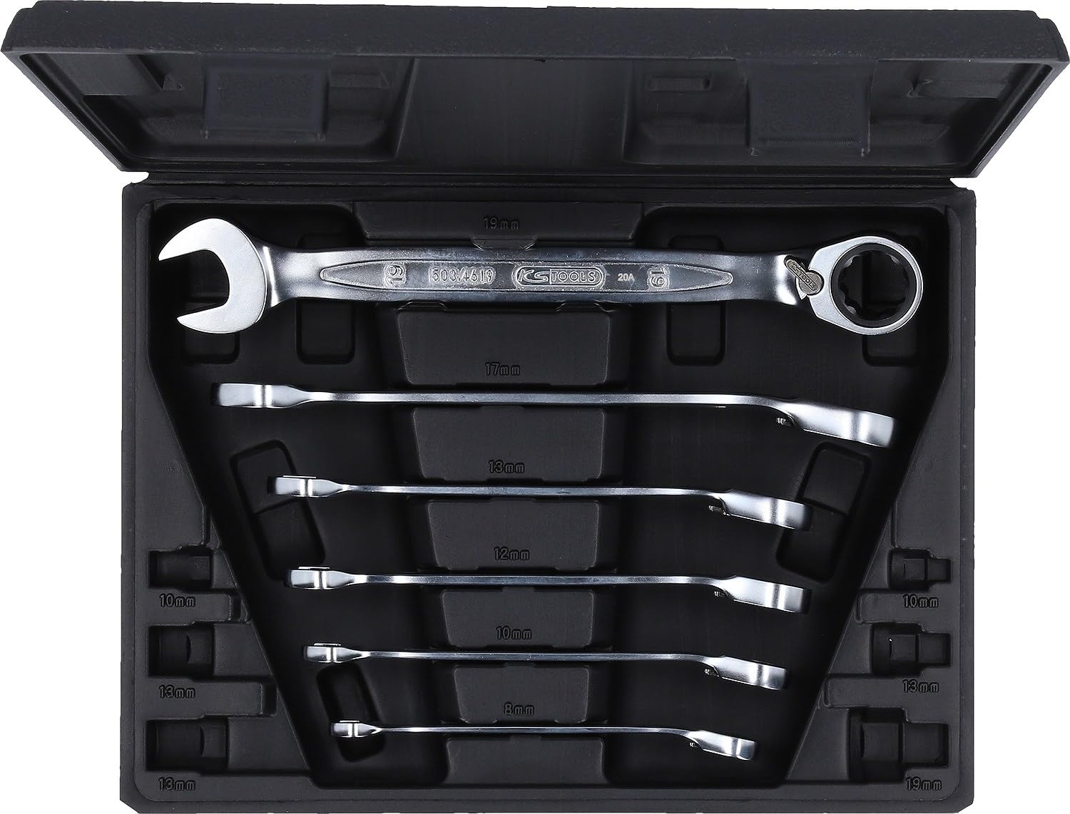 KS Tools 503.4646 Juego de llaves combinadas de carraca GEARplus, conmutables, 6 pzs