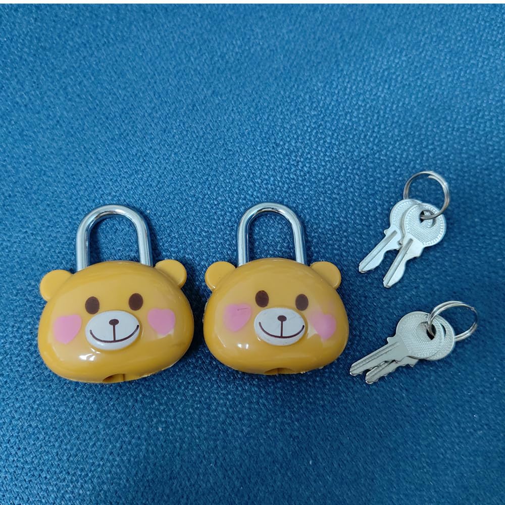 Cute Bear Lock Padlock with Keys, 2PCS Cute Security Lock for