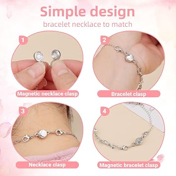 Sterling Silver Magnetic Clasps, S925 Jewelry Connectors, Magnetic Necklace Clasps and Closures,Gold and Silver Magnetic Clasp Converter for Jewelry Making Supplies (3gold)