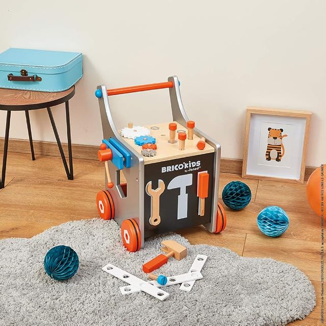 Foto 5 de 8 de Janod - Mi Primer Juego de Construcción - Carrito de Bricolaje de Madera - Magnético - Imitación & Aprendizaje
