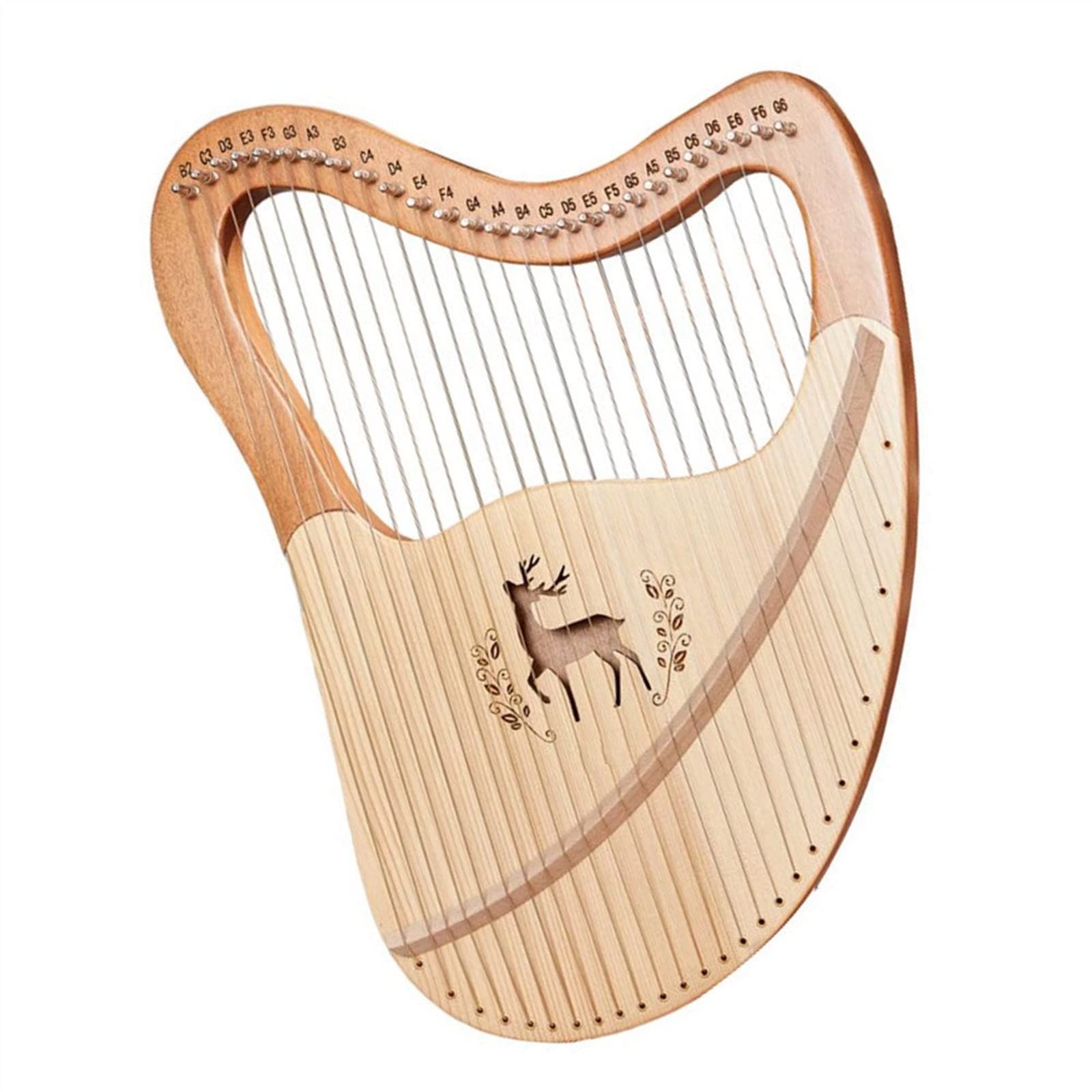Lyre Set Music Harp Small 21 24 27 Cuerdas Madera Maciza Caoba Instrumento portátil Regalo Lira Arpa para Principiantes