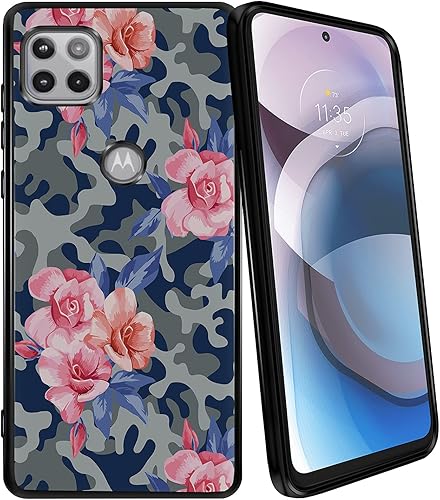 Miniatura 8 de CasesOnDeck Black Case for Motorola Moto One 5G Ace (2021)  Moto One 5G Ace TPU CaseGel Flex TPU Tropical Floral Series - Flexible Ultra Slim Black