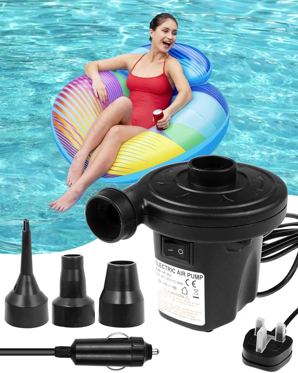 Buy ESmarter Electric Pump for Paddling Pool, 220240V/150W Electric Pump for Blow up Bed
