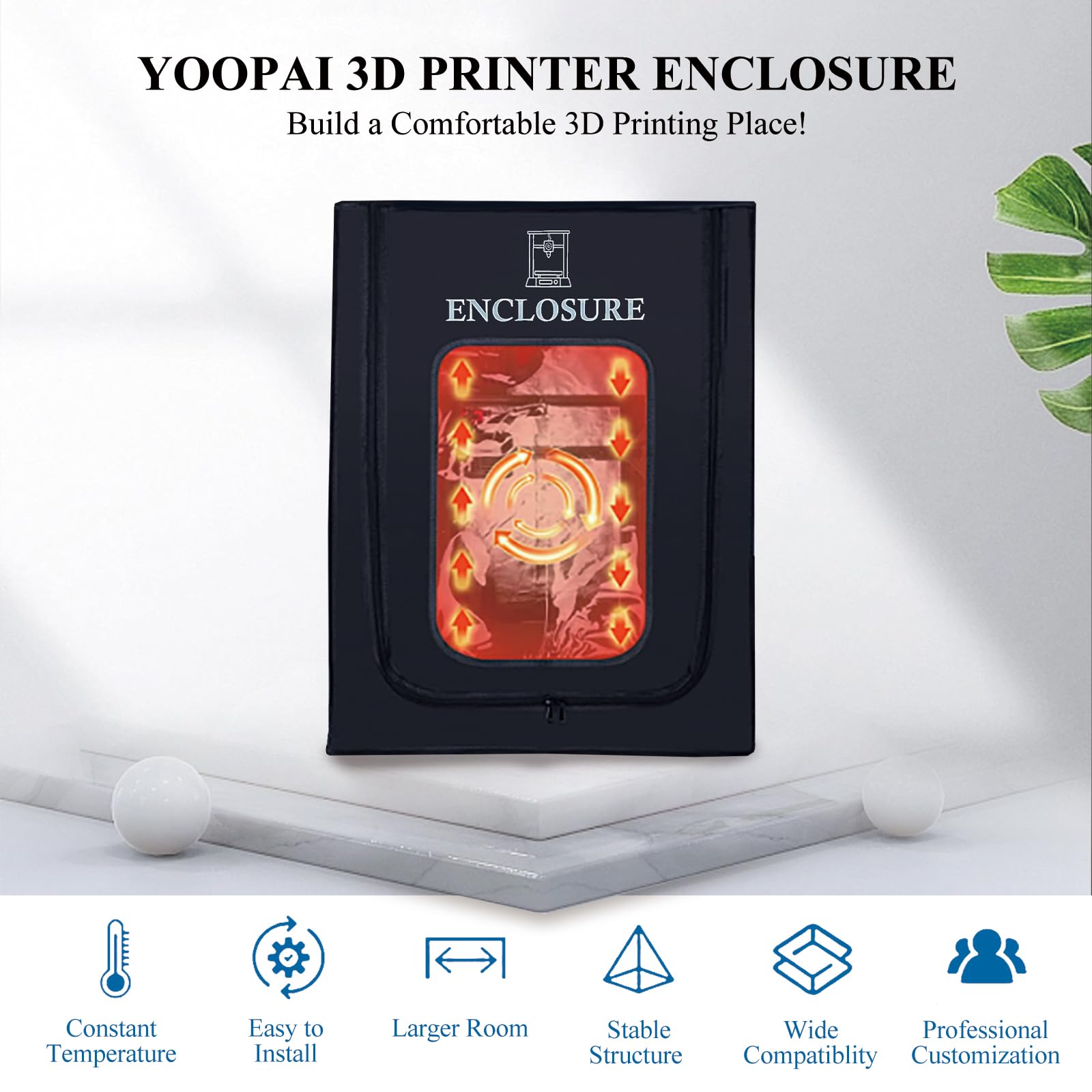 YOOPAI Copertura Stampante 3D per Creality Ender 3/ Ender 3 V2/ Ender 3 Pro/Anycubic/Elegoo Stampante 3D, Ignifuga e Antipolvere Custodia per Stampante 3D a Temperatura Costante 550 * 650 * 750mm