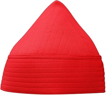 Red Semi-Rigid Soft Handcrafted Tall Naqshbandi Tariqah Sufi Muslim Nakshibendi Kufi Hat S