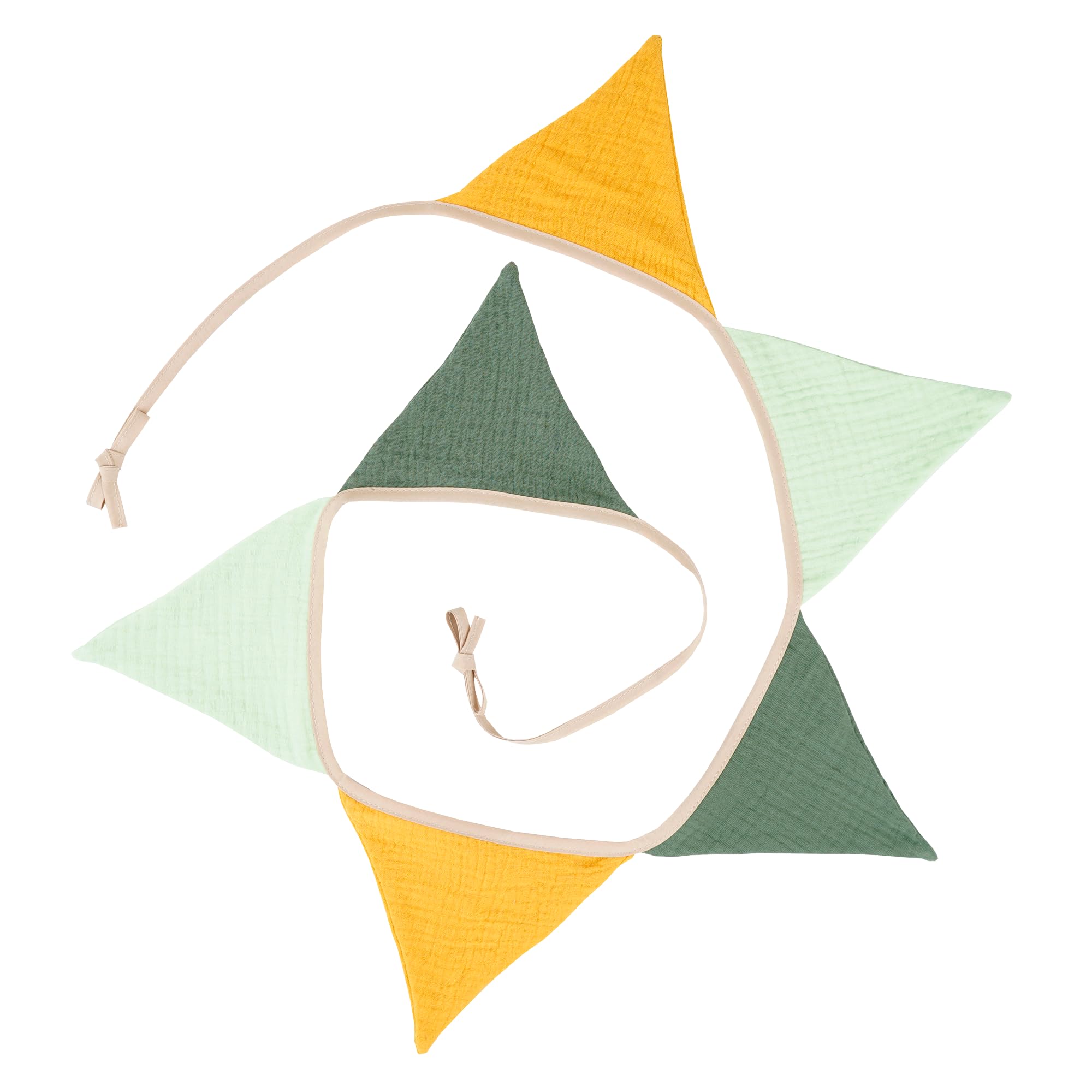 G2PLUS Muslin Fabric Bunting for Nursery: 6PCS Double Side Cloth Triangle Banner - Image 4