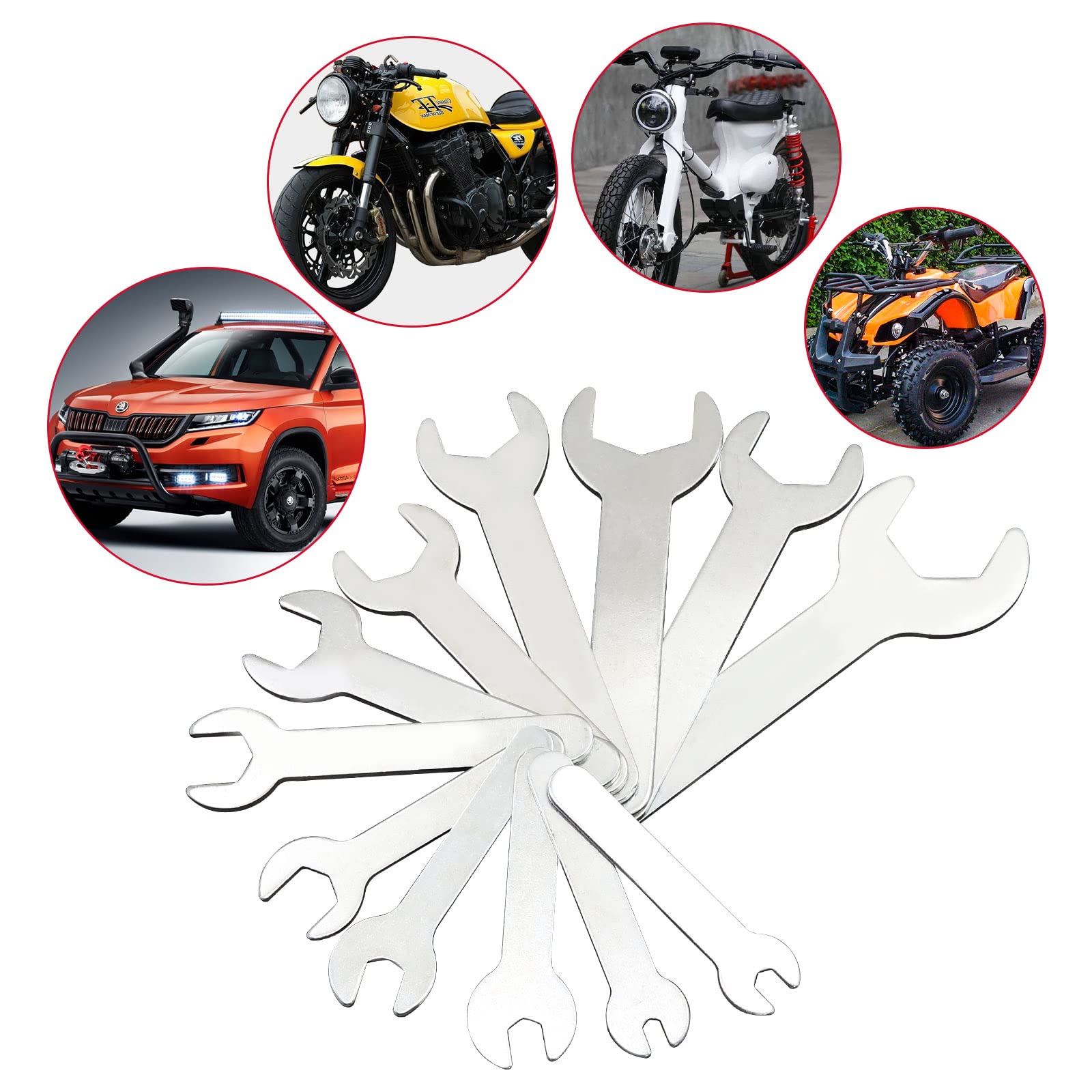 12x Jeu de clés à fourche simple, 1.5mm Combinaison de clés plates Outil de réparation très mince pour réparation dans des espaces très étroits.
