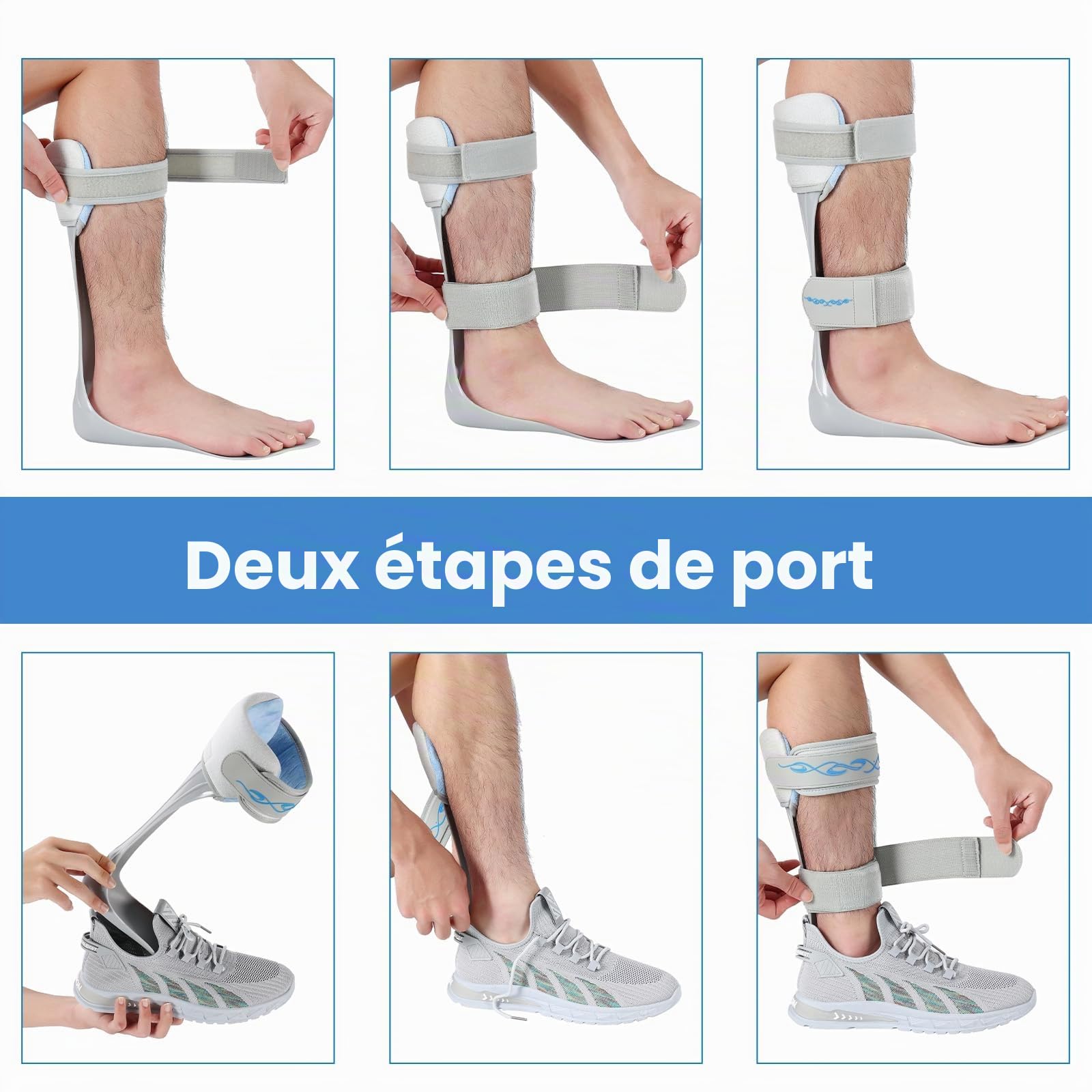 AFO Attelle de pied tombant – Stabilisateur de pied tombant avec accident vasculaire cérébral, MS, hémiplégie, chaussures de soutien du pied tombant pour aider à marcher plus facilement et