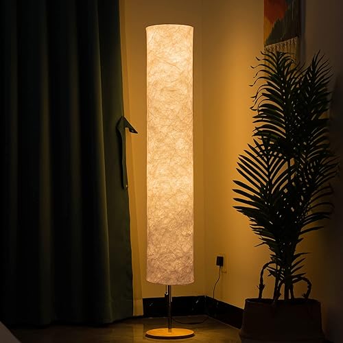 Miniatura 7 de YIEONSHION Lámpara de pie de luz suave, 60 pulgadas, diseño simple Morden Slim Warm Light 3000K LED Tyvek lámpara de pie para sala de estar,