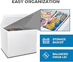 Kenmore Deep Freezer - Chest Freezer, 1 Basket, Garage Ready, Meat Storage, Front Drain, Congelador For Home, Apartment, Basement, Dorm, Shed, Cottage, Manual Defrost, Stand Up, 8.7 Cubic Feet, White