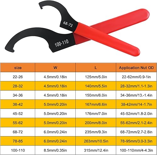 Miniatura 2 de Juego de llaves helicoidales de choque ajustables, llave universal para ajustes de bobina/sistema de suspensión y equilibrio de peso, llaves