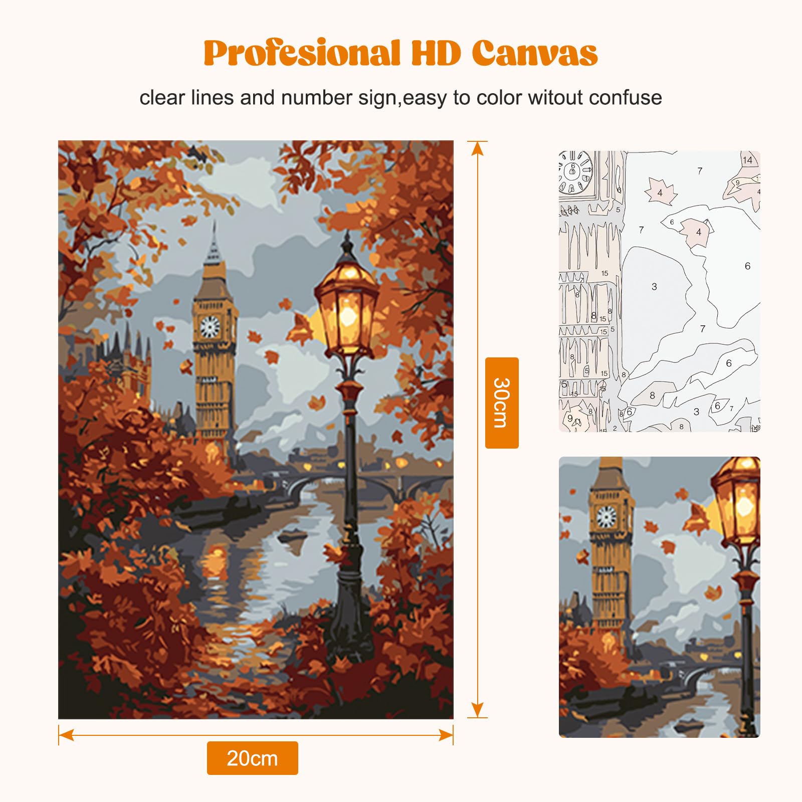 RICUVED Paesaggio Set Di Pittura Con I Numeri Per Adulti E Bambini 20x30 Cmu2013fiume 930998