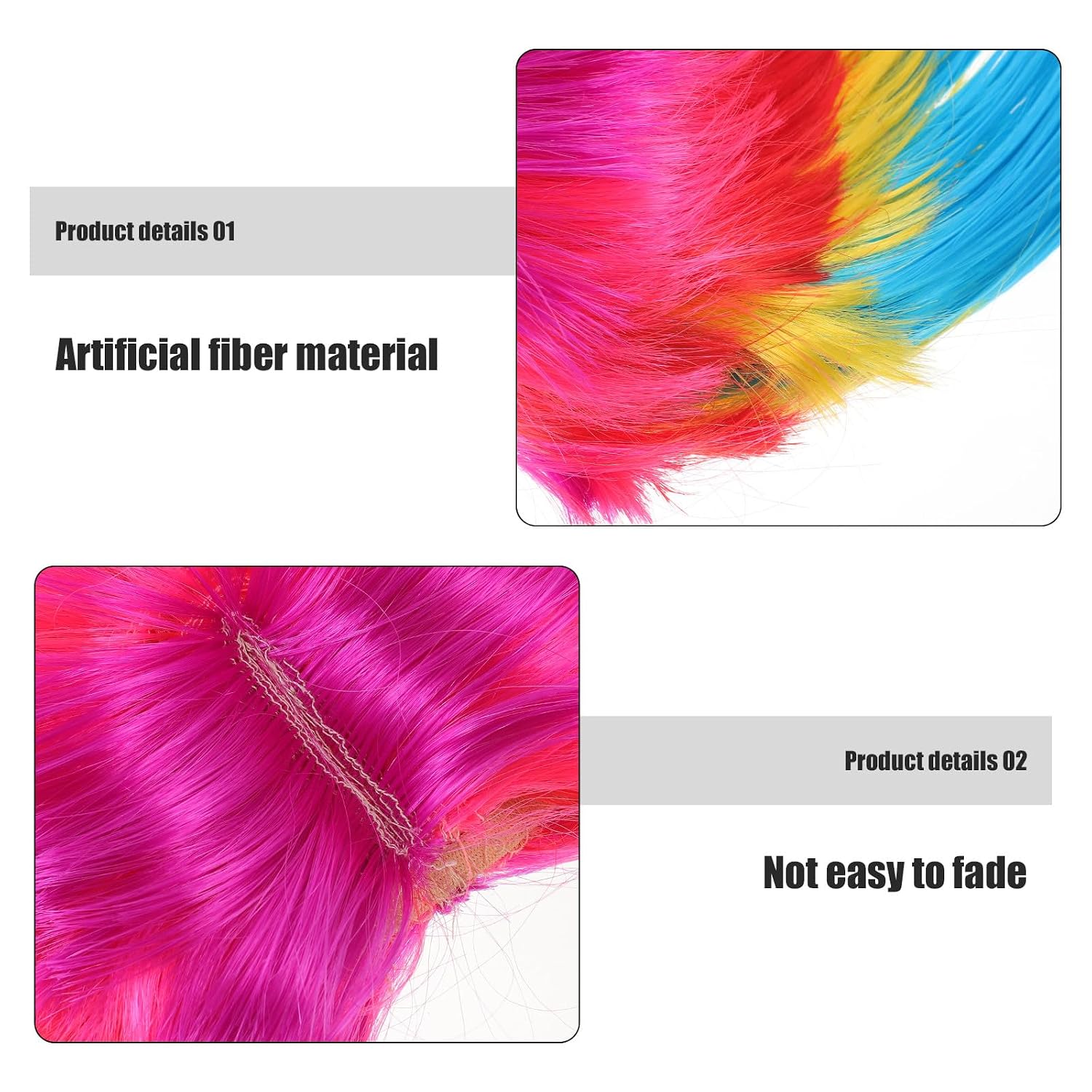 Colorful Punk Cockscomb Wig for Men Masquerade Party Cosplay Halloween Costume Accessory Random Color Random Color
