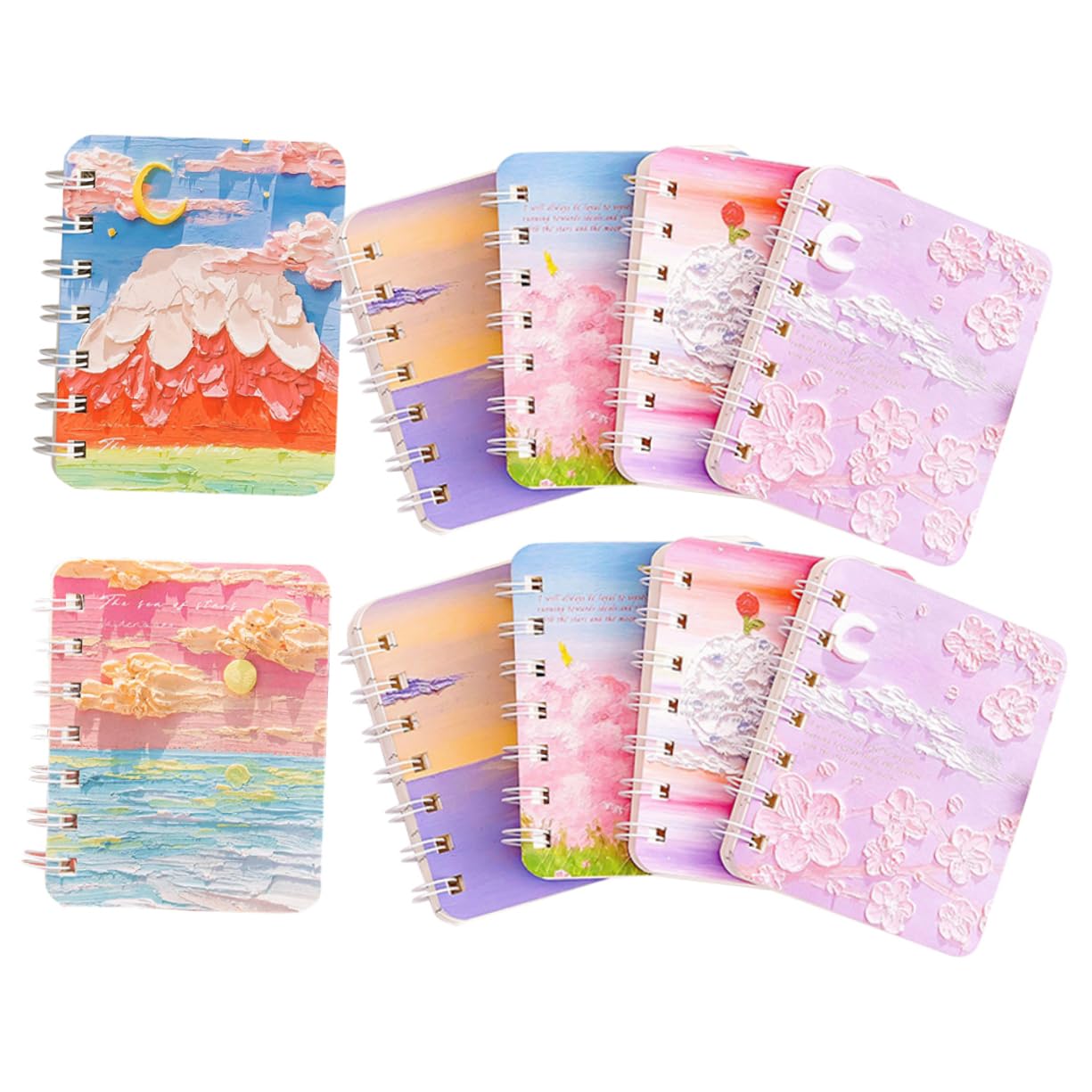 Housoutil 4 Pezzi Quaderni Spirale Colorati per Studenti e Teenager Taccuini per Pianificazione Casual Confezione