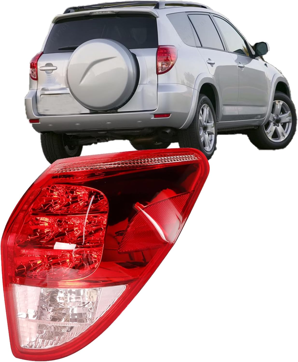 labwork right passenger side tail light assembly replacement for toyota rav4 2006-2008 rear brake light 8155142100, to2819127