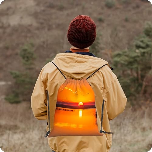 Miniatura 6 de Mochila personalizada con cordón para hombres y mujeres, pequeña bolsa de gimnasio, playa, compras, deporte, yoga, Nombre Foto Texto, Mochilas de