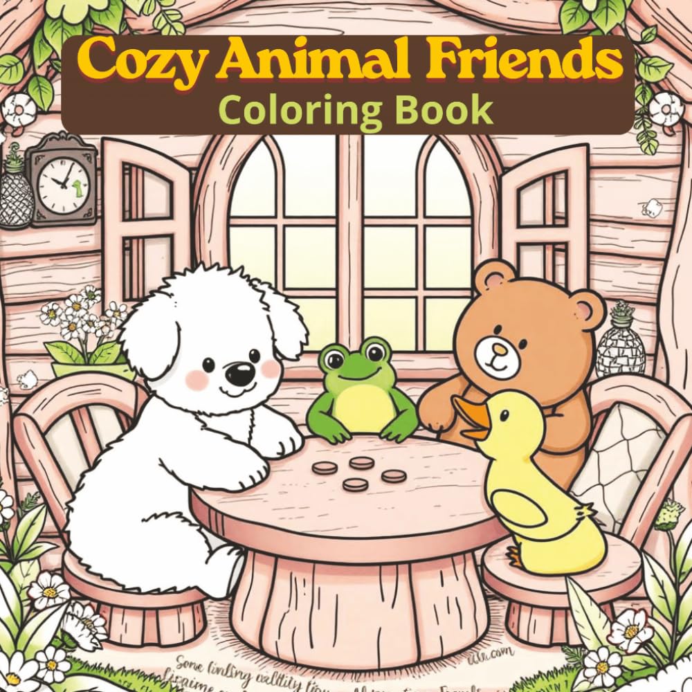 Cozy Friends Coloring Book: Cute Animal Adventures with Easy and Simple Designs for Adults and Teens to Relax, Unwind, and Enjoy