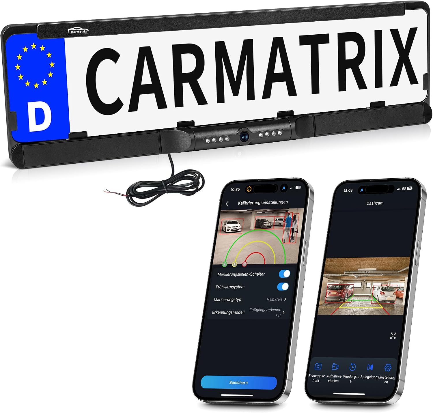 CARMATRIX WLAN Rückfahrkamera HD 1080p