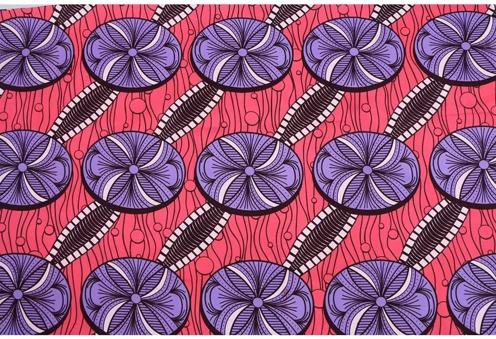 African Fabric 6 Yards Polyester Kente Print Wax Cloth Ankara Crafts Fabric