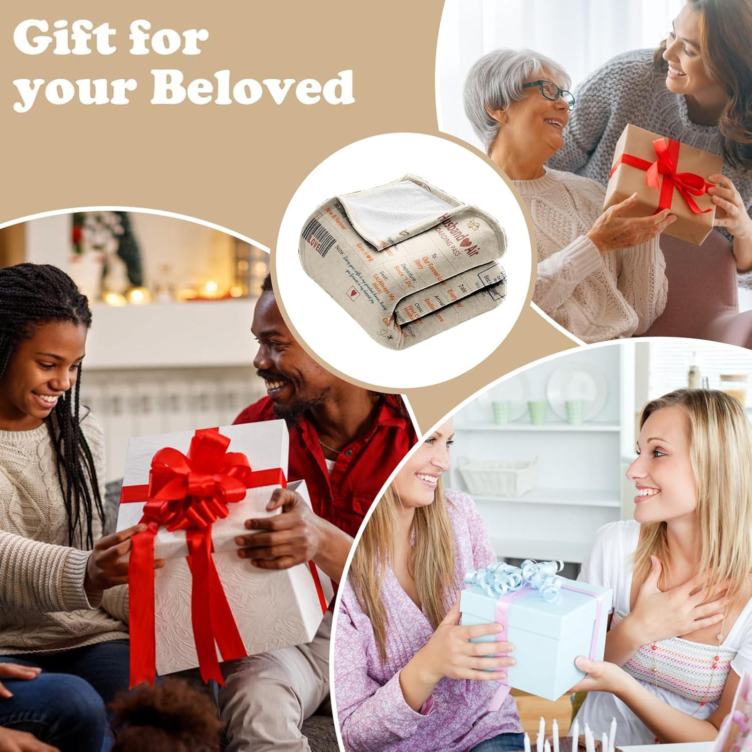 Husband Gift Throw Blanket from Wife – Romantic Sentimental Keepsake, Unique Creative Present for Anniversary, Birthday, Christmas, Valentine’s Day, Wedding Day, 50'' x 60'' - Image 5