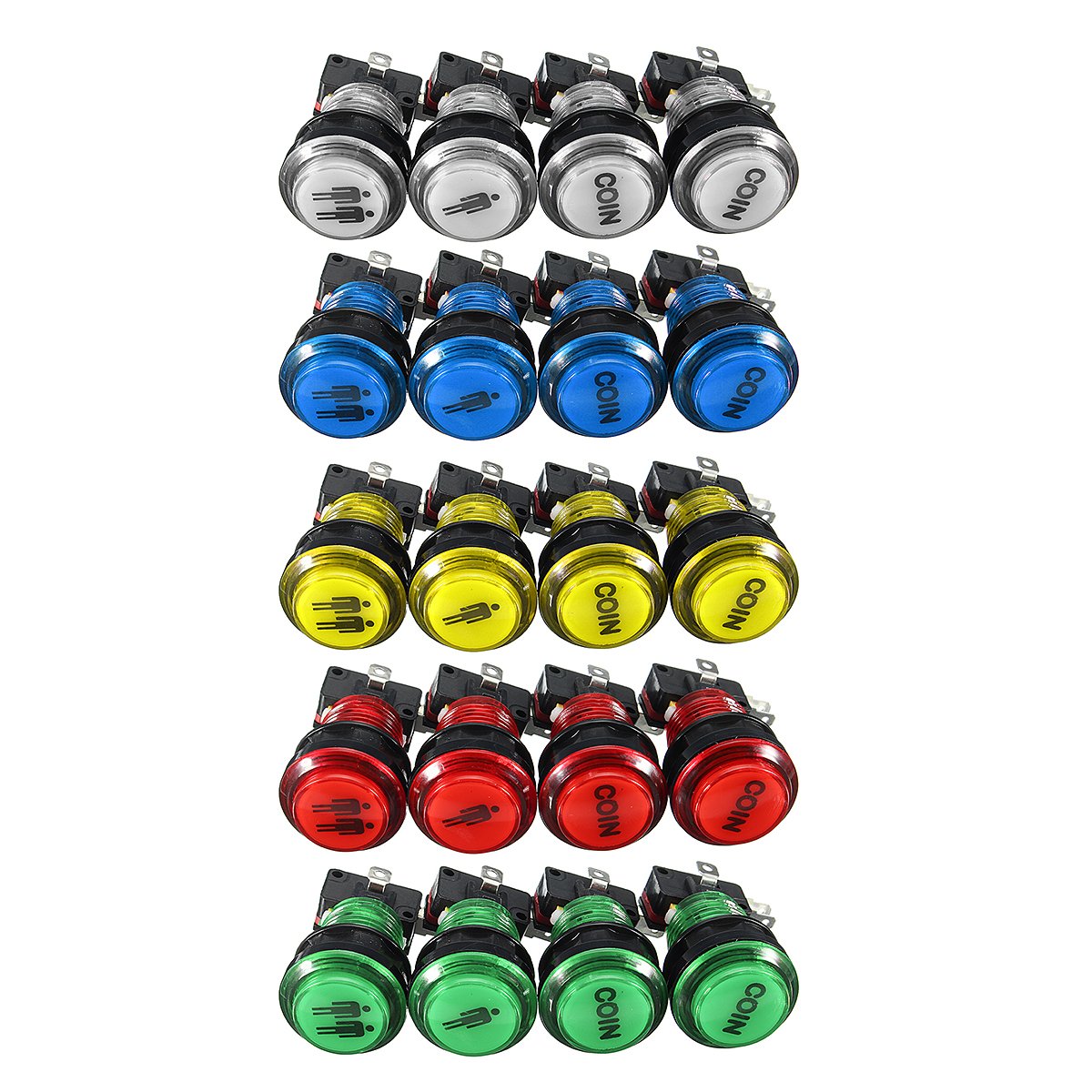 Led Arcade Single Dual Start Player Coin Push Button Sale