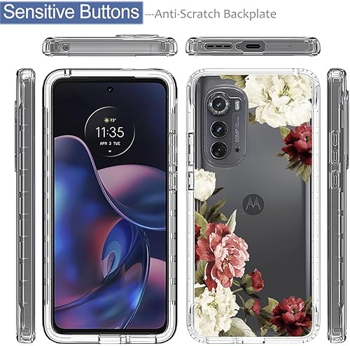 Miniatura 5 de Funda de teléfono para Moto Edge 2022Motorola Edge 2022 5G UW XT2205 con protector de pantalla de vidrio templado, funda protectora de cuerpo