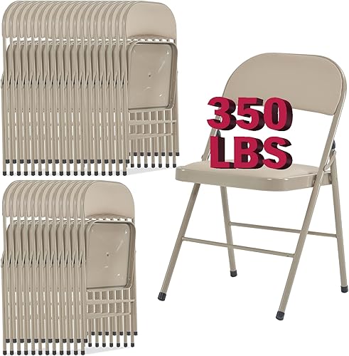 Miniatura 16 de Sillas plegables negras con cojín, paquete de 6, sillas plegables con respaldo acolchado y marco de acero, portátiles, apilables comerciales para