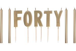 Amscan Golden Age 40th Birthday Gold Pick Candles