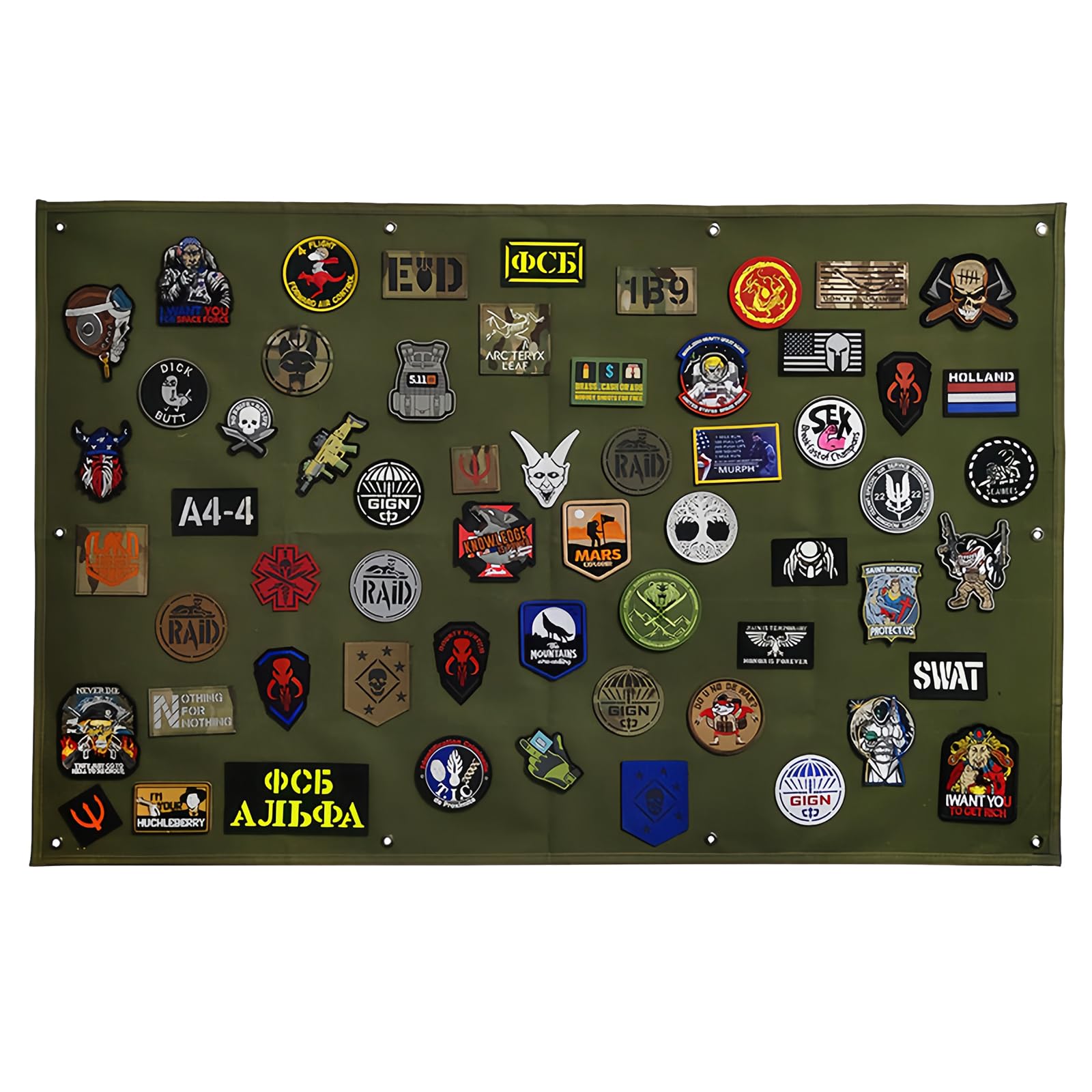 Supporto Toppe Tattiche Militari, panno per esposizione delle toppe, Pannello da esposizione tattica pieghevole, 108 x 70 cm