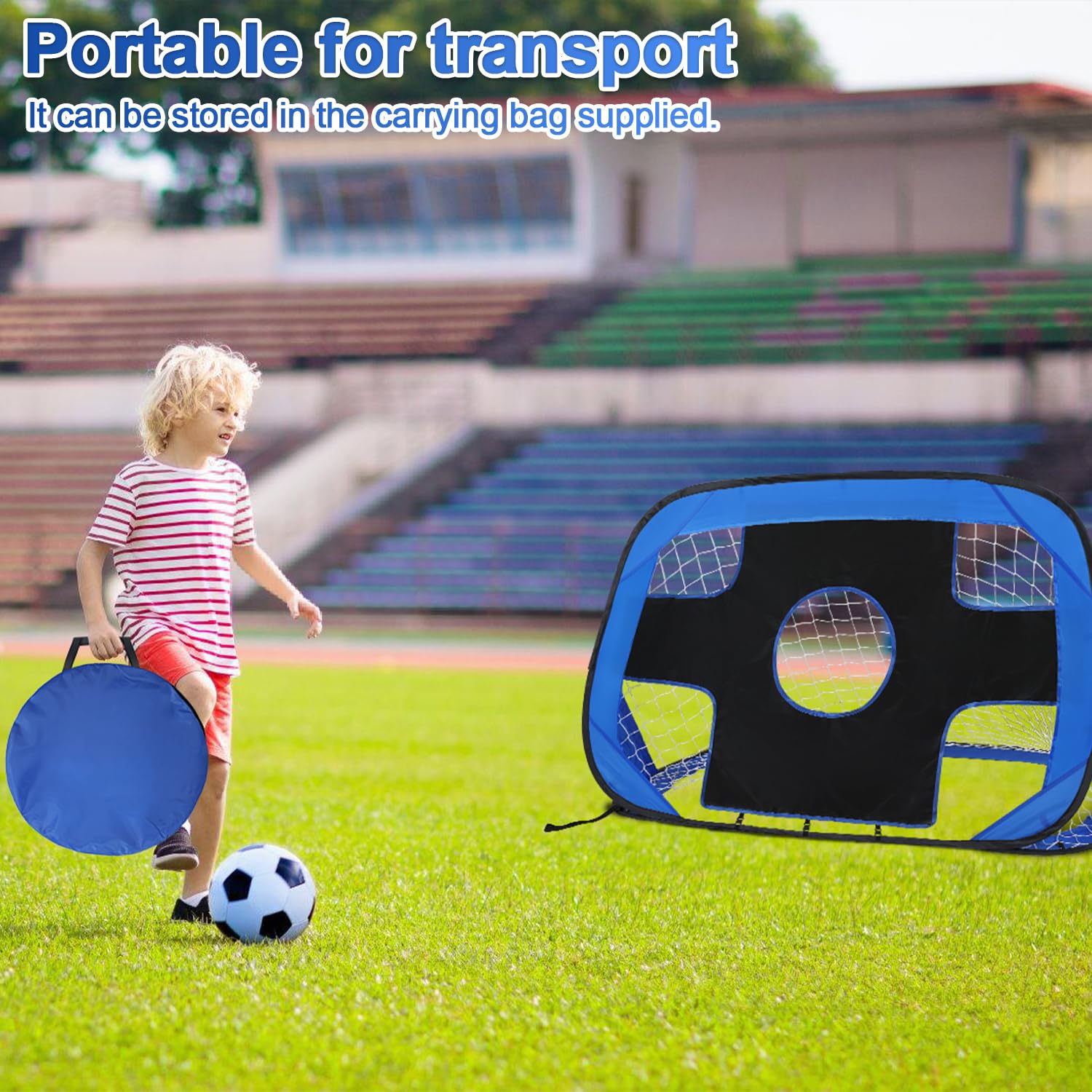4-in-1 Fußballtor,Fussballtore mit 4 Spielmodi und Tragetasche für Garten Kinder für Strand, Park, Trainingstore, Spielplatz, Hinterhof, Garten