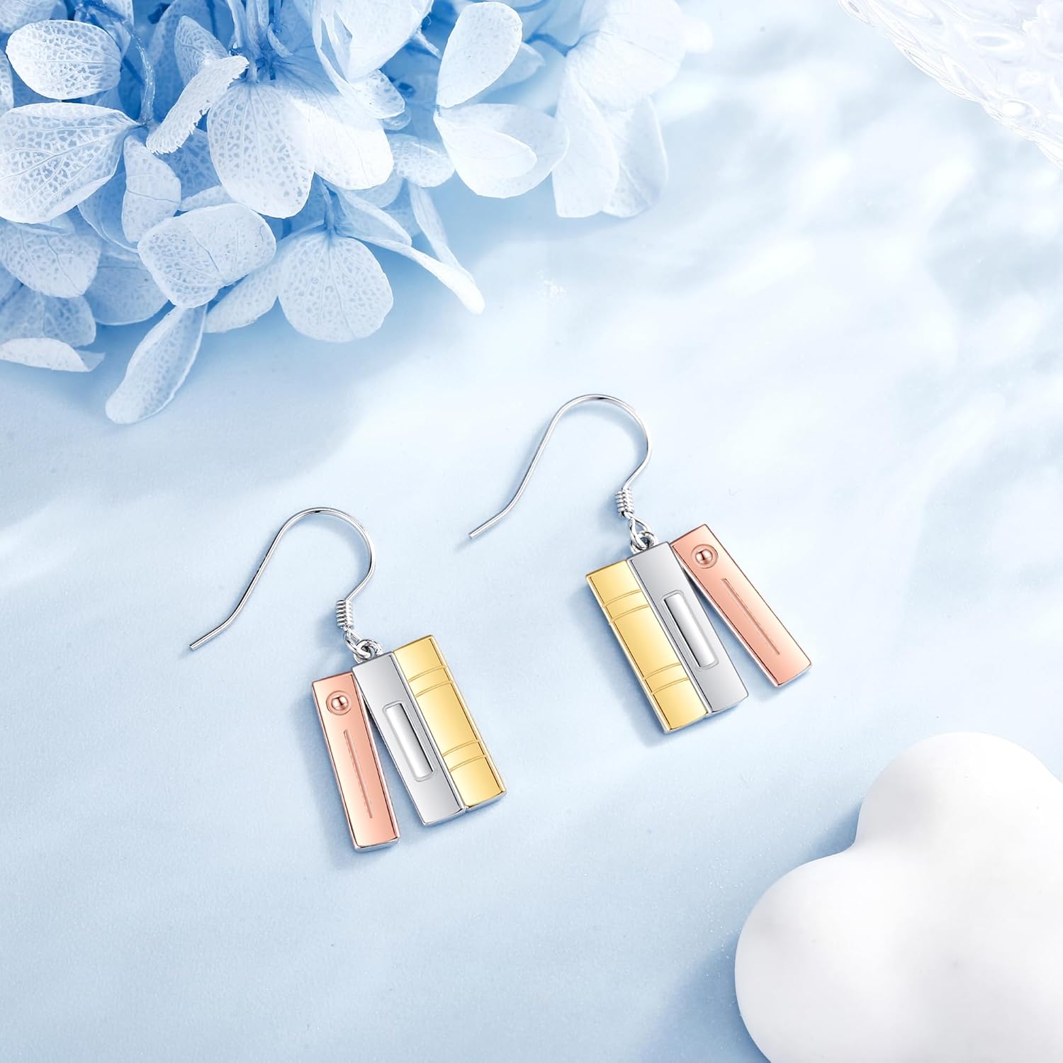 Book/Guitar S925 Sterling Silver Dangle Earrings for Women Artist Music Jewelry Gifts - Image 3