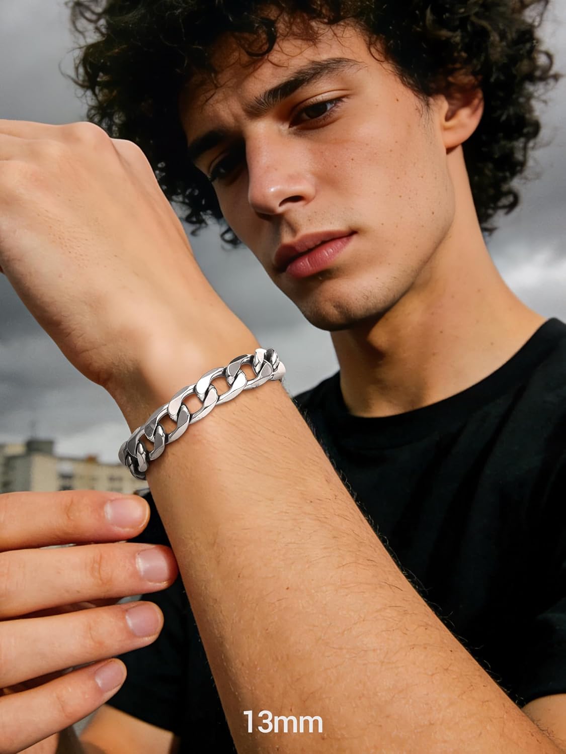 PROSTEEL 316L Stainless Steel Bracelet For Men, Stylish Figaro Chain, Hypoallergenic Jewelry, Black/Gold/Silver Tone, W:6mm-13mm, L:7.5"/8.3", Come with Box - Image 2