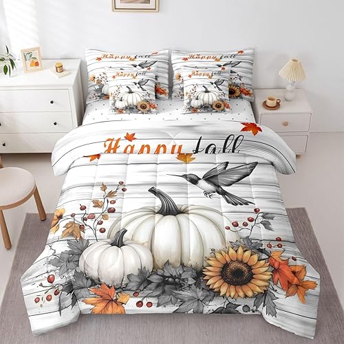 Miniatura 13 de Feelyou Juego de edredón de flores con sábanas, tamaño individual, cama de flores groovy en una bolsa, diseño de flores hippie de los años 70, juego