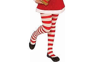 Novelty Candy Cane Striped Christmas Tights for Girls