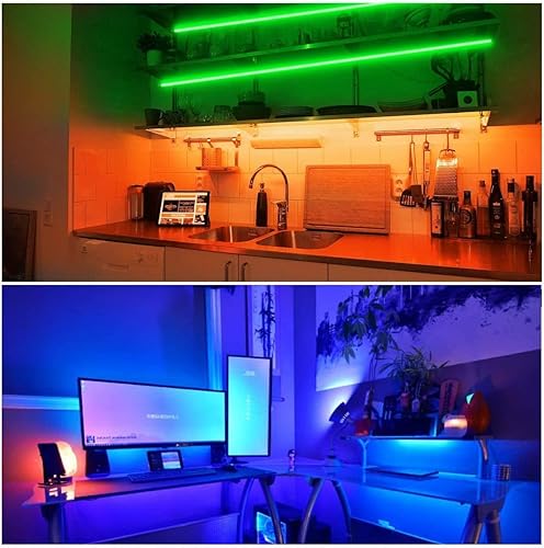 Miniatura 4 de DAYBETTER Tira de luces LED de 100 pies, tiras LED RGB que cambian de color con control remoto de 44 teclas para habitación, dormitorio, adecuada